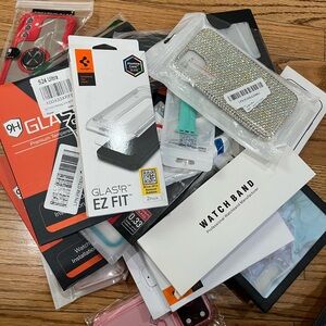 Phone accessories bundle - cases, screen protectors & watch bands - over 20pcs